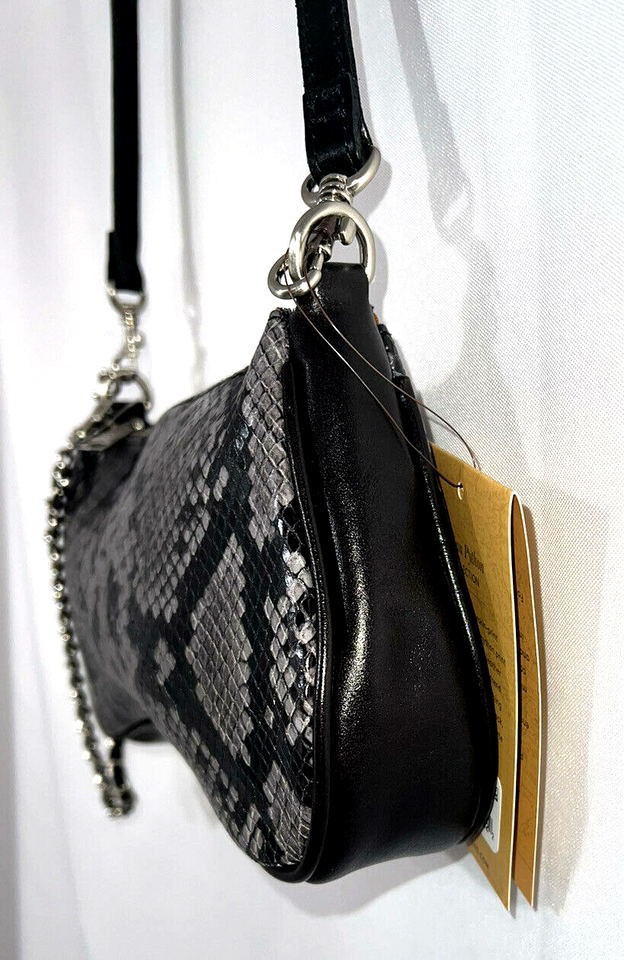 Patricia Nash Riley Baguette Crossbody Bag-Smoke Python-NWT $152.00