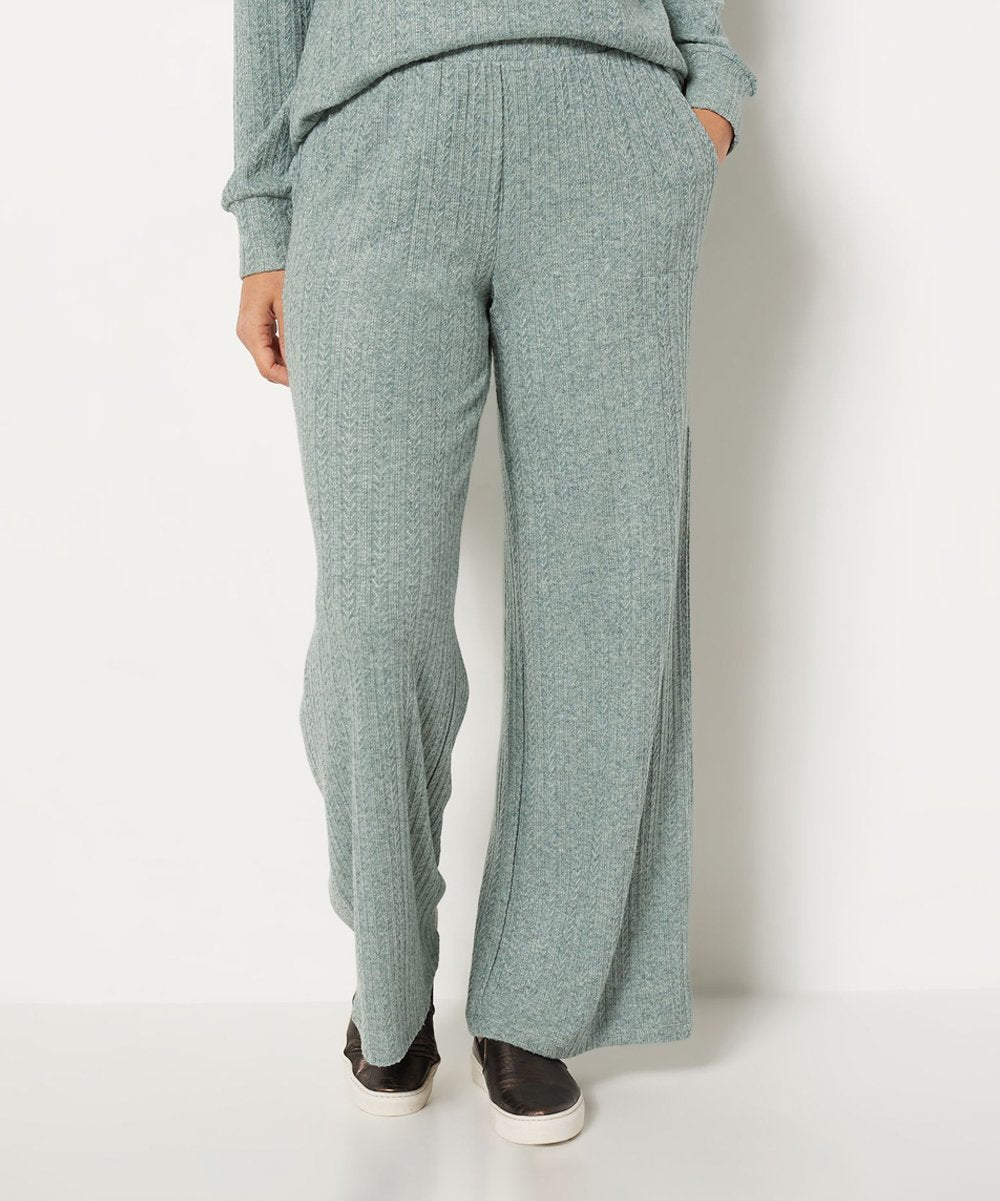 AnyBody Brushed Sweater Rib Wide Leg Pants Women's