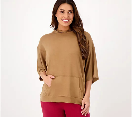 Anybody Women’s Cozy Knit French Terry Hooded Poncho