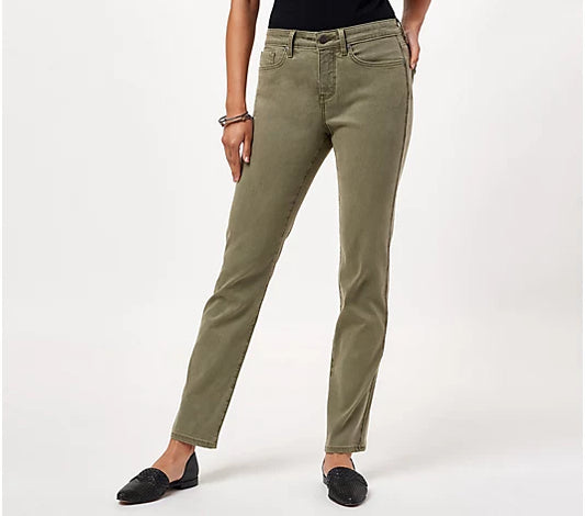NYDJ Sheri Slim-Leg Jeans- Moss