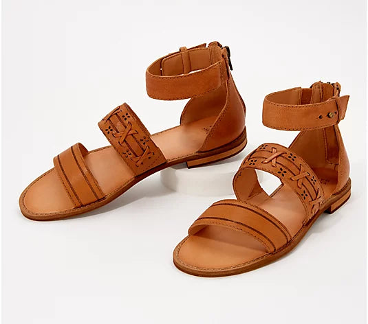 frye & co. Whipstitch Ankle Strap Sandals - Evie