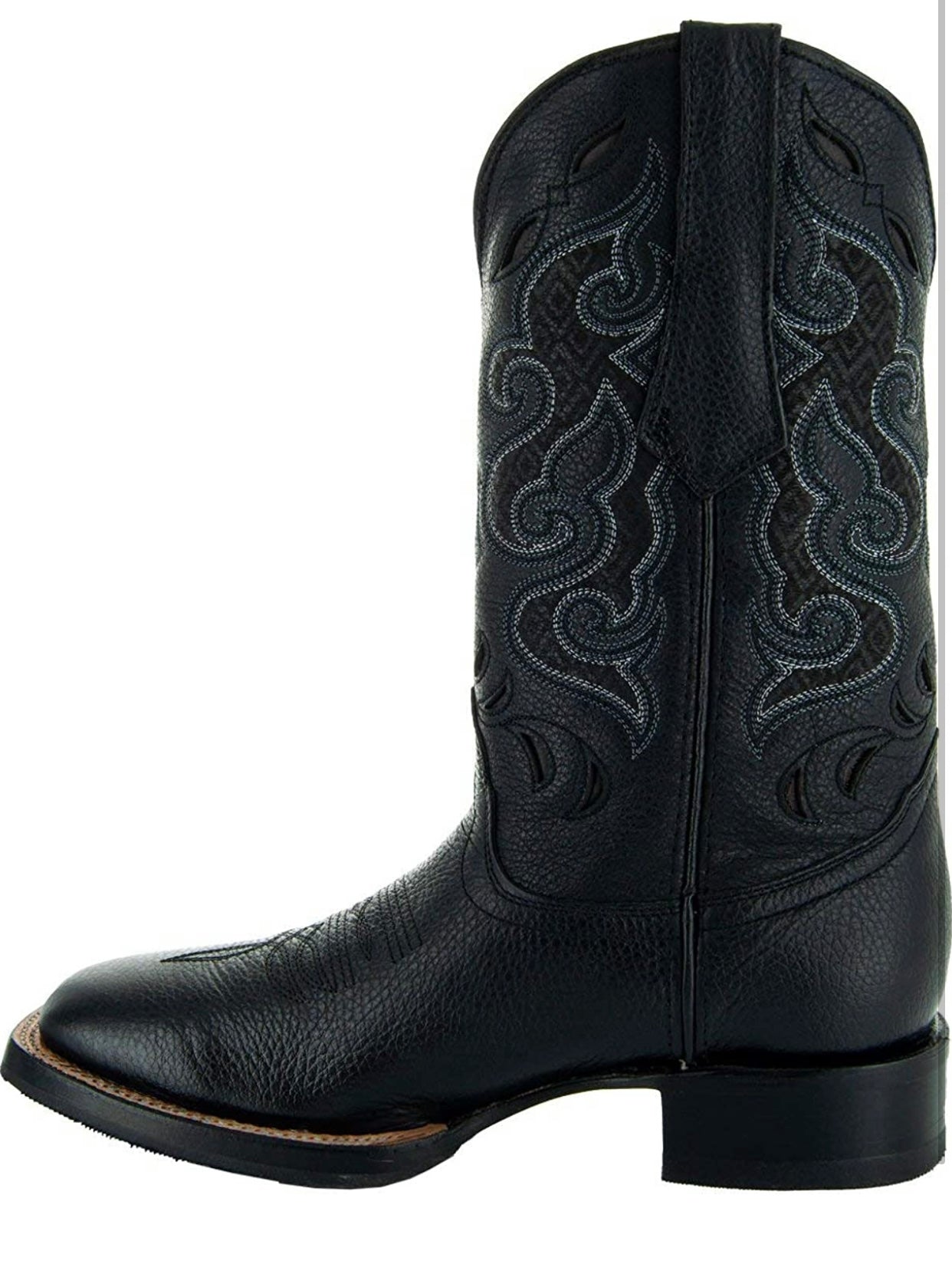 Soto Boots Men's Broad Square Toe Boots- Black