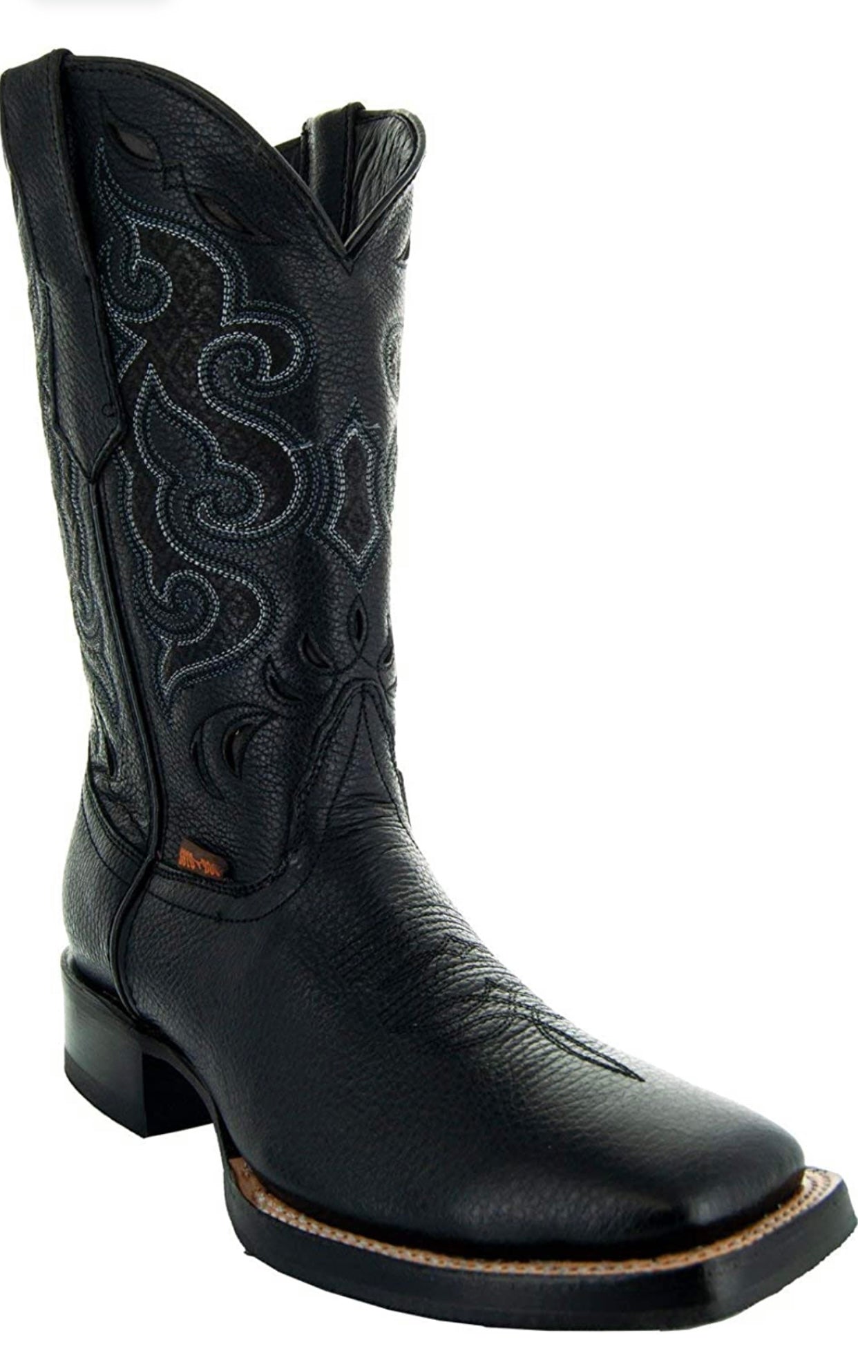 Soto Boots Men's Broad Square Toe Boots- Black