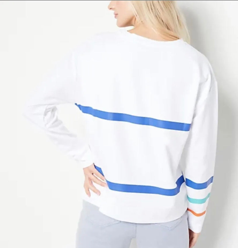 AB by Addison Bay Fairmount Women’s French Terry Sweatshirt- White